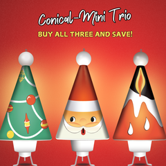 Conical-Mini Christmas Tree Ornament TRIO